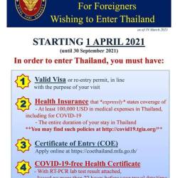 Visa especial para Tailandia 2021