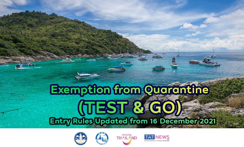 ¡ACTUALIZADO Exención de las reglas de entrada en cuarentena TEST GO a partir del 16 de diciembre de 2021